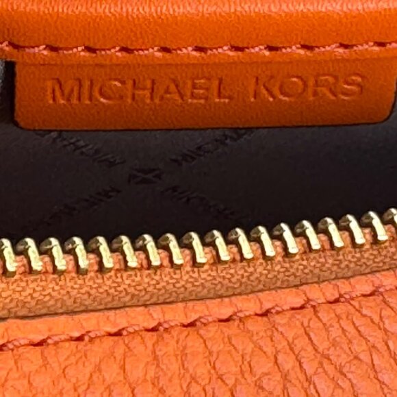 Michael Kors Orange Leather Crossbody Bag With Chain Strap - Picture 7 of 9